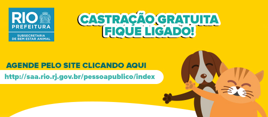 Castração gratuita no Rio de Janeiro. Fique ligado!